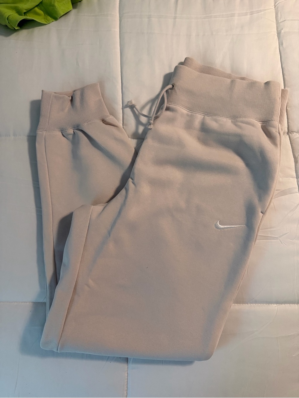 Nike Light Cream Sweat Joggers with White Swoosh